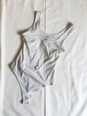 American Eagle Outfitters White Ribbed Tank Bodysuit